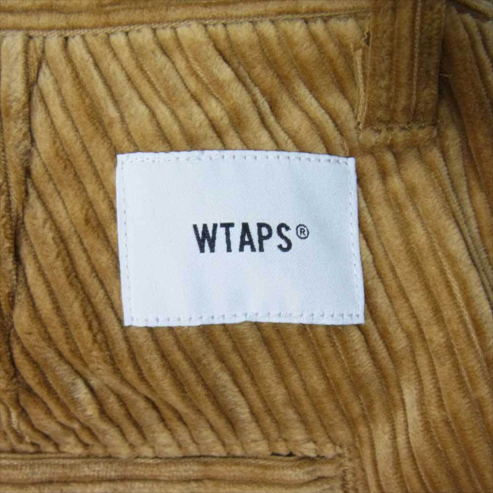 WTAPS ダブルタップス 21AW 212TQDT-PTM02 TUCK 02 TROUSERS COTTON CORDUROY タック トラウザー コーデュロイ パンツ ライトブラウン系 1【中古】