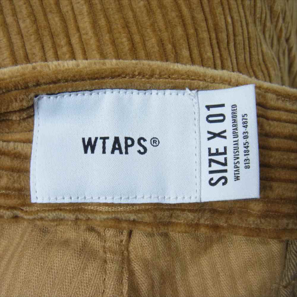 WTAPS ダブルタップス 21AW 212TQDT-PTM02 TUCK 02 TROUSERS COTTON CORDUROY タック トラウザー コーデュロイ パンツ ライトブラウン系 1【中古】