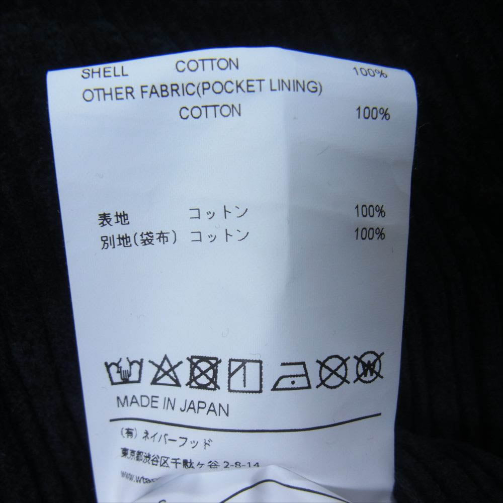 WTAPS ダブルタップス 212TQDT-PTM02 TUCK 02 TROUSERS COTTON CORDUROY コーデュロイ パンツ ブラック系 1【中古】