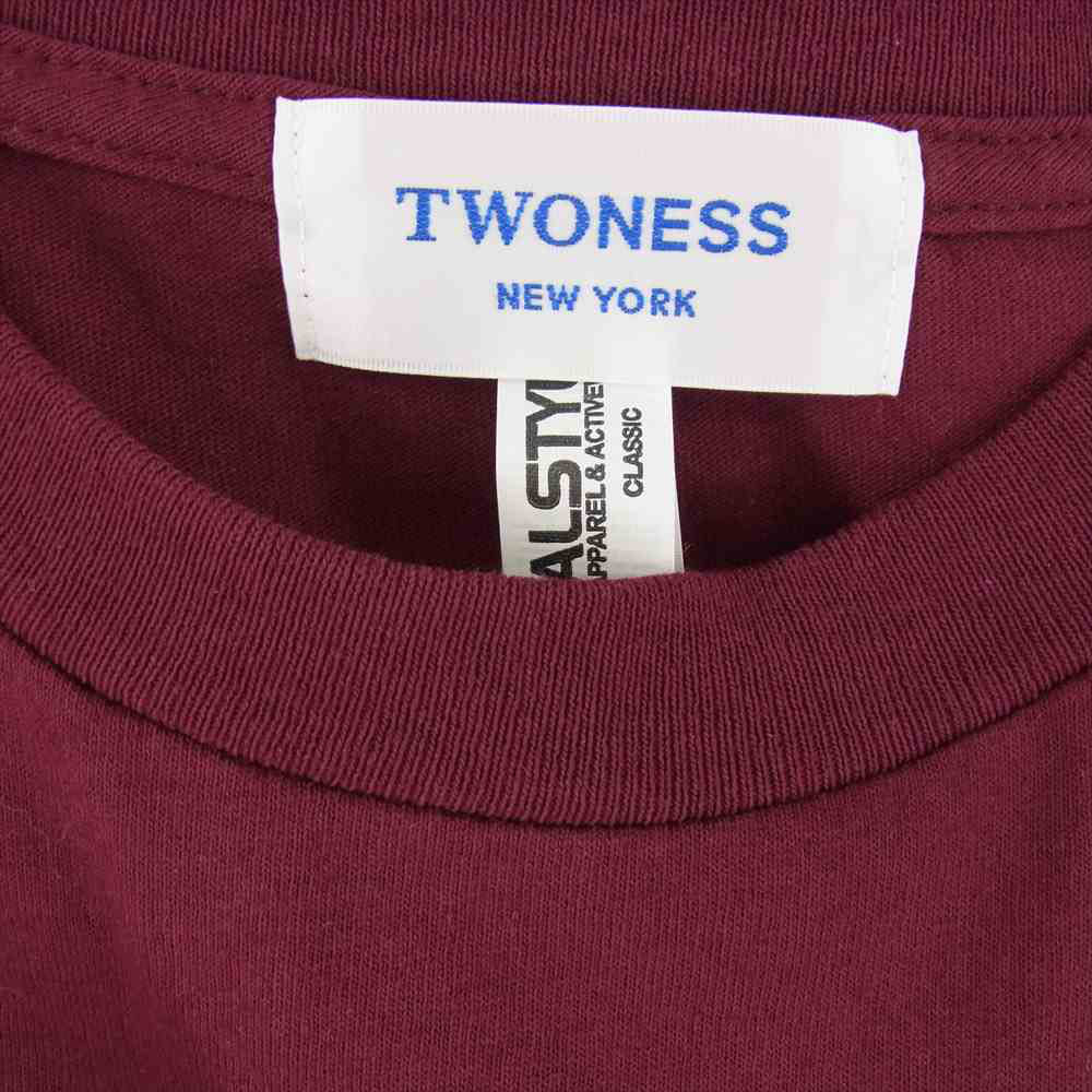 トゥーネス 22SS ヘイワ 半袖 Tシャツ ワインレッド系 M【美品】【中古】