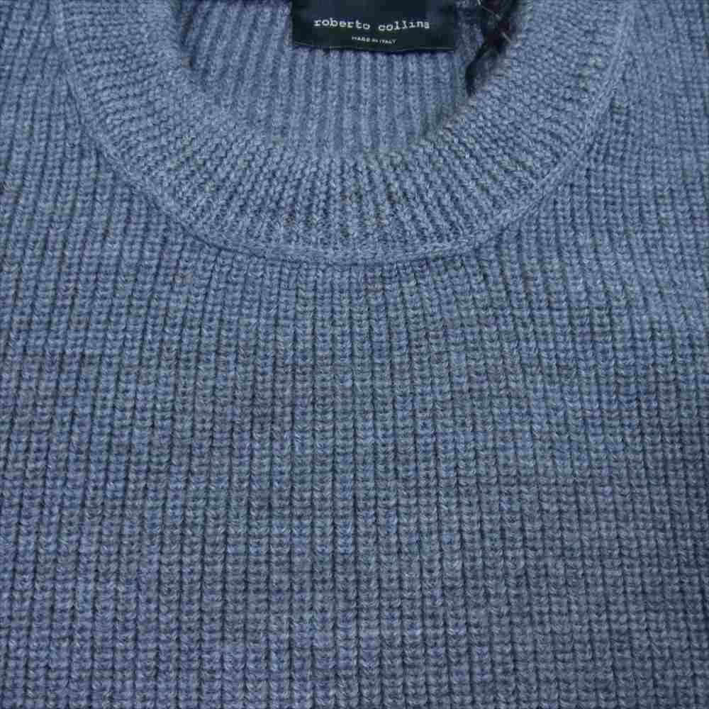 ROBERTO COLLINA ロベルトコリーナ クルーネック ウール ニット セーター グレー系 46【美品】【中古】