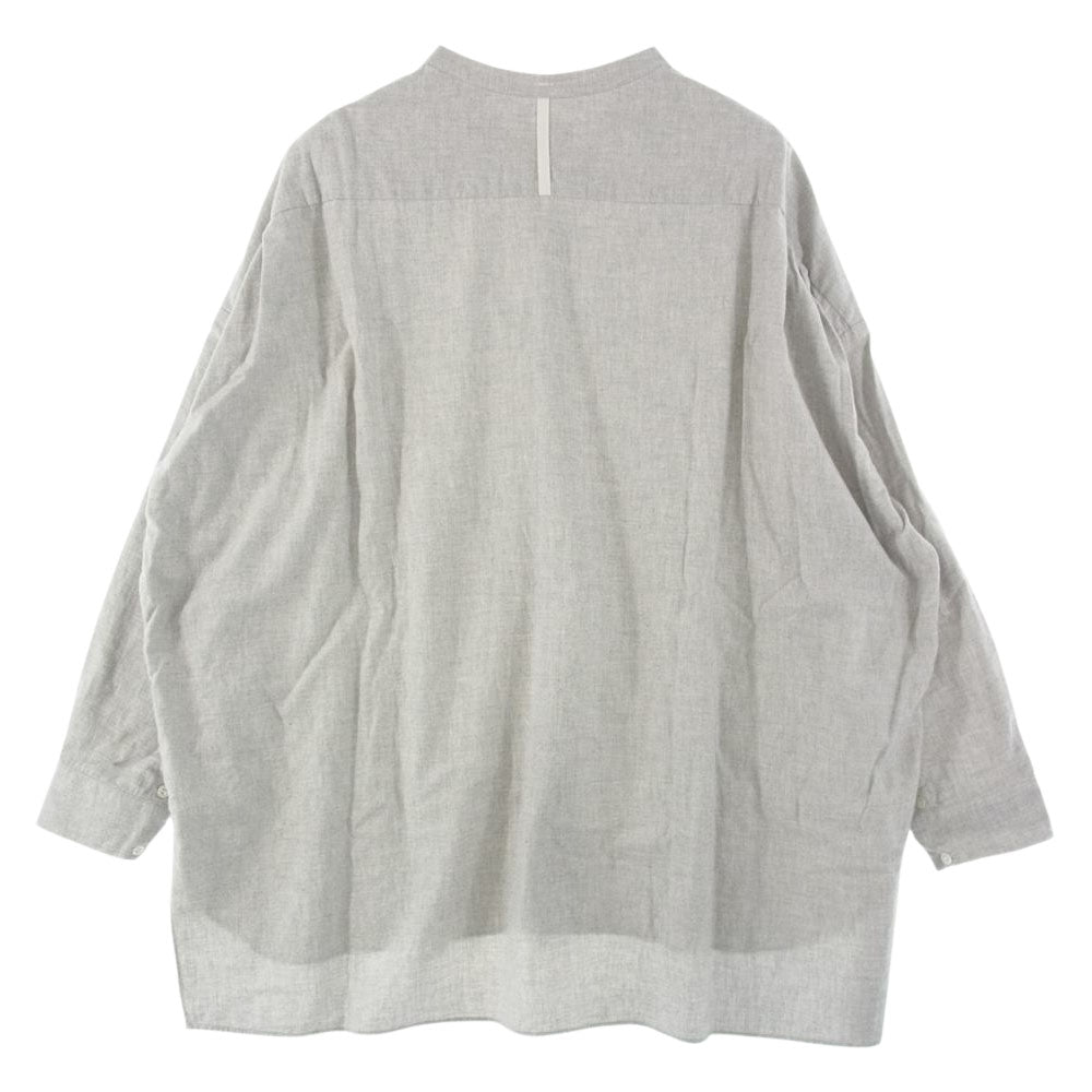 ギャレゴデポルト コットンネル バンドカラー ビッグシャツ グレー系 M【中古】