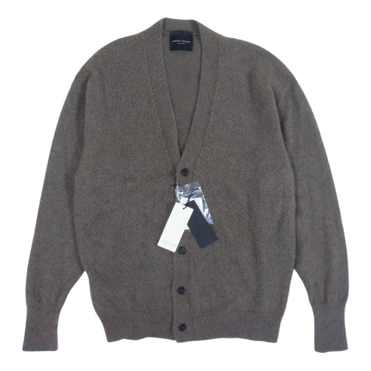 ROBERTO COLLINA ロベルトコリーナ カセンティーノ加工 Vネックニットカーディガン ブラウン系 48【美品】【中古】