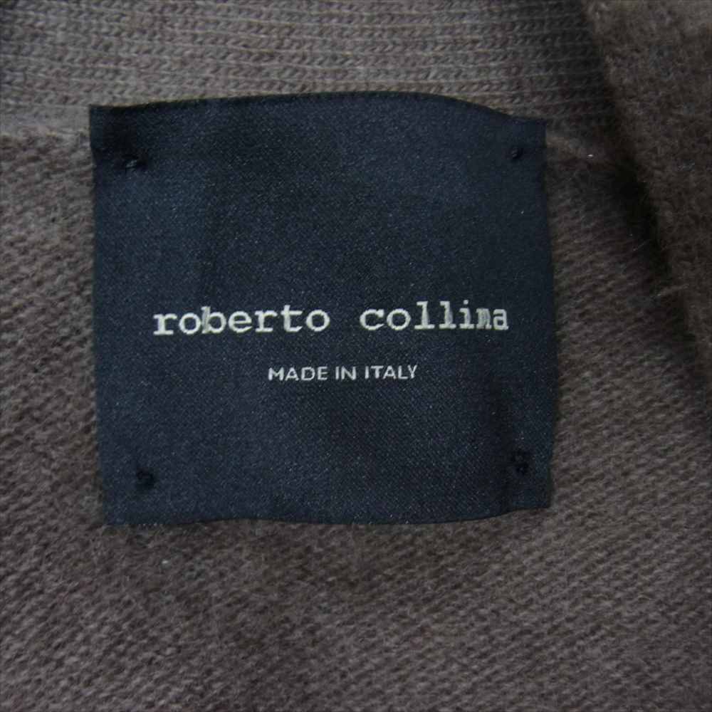 ROBERTO COLLINA ロベルトコリーナ カセンティーノ加工 Vネックニットカーディガン ブラウン系 48【美品】【中古】