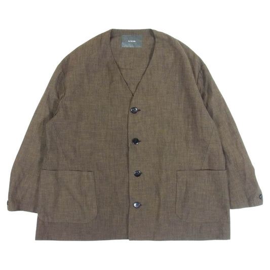 ラ ファ―ヴォラ J13-21111 カーディガンジャケット ノーカラー ジャケット ブラウン系 2【美品】【中古】