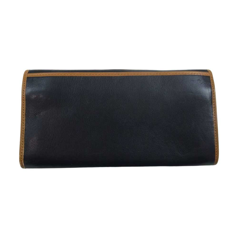 CELINE セリーヌ レザー がま口 長財布 ウォレット ブラック系【中古】