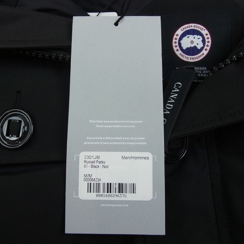CANADA GOOSE カナダグース 21AW 2301JM 国内正規品 サザビーリーグ Russell Parka ラッセル パーカ ダウン ジャケット ブラック系 M【新古品】【未使用】【中古】