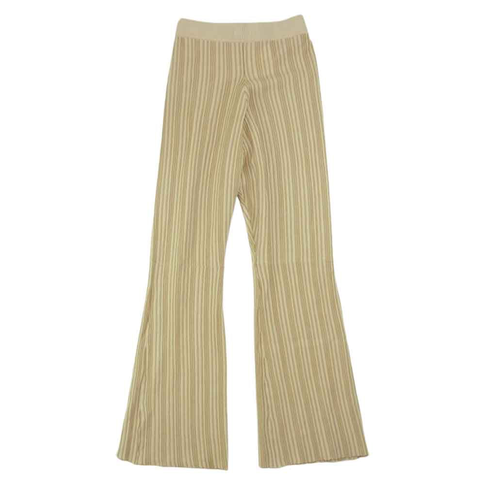 クラネ 10110-7172 ランダムストライプ ニット パンツ ホワイト系 ベージュ系 2【新古品】【未使用】【中古】