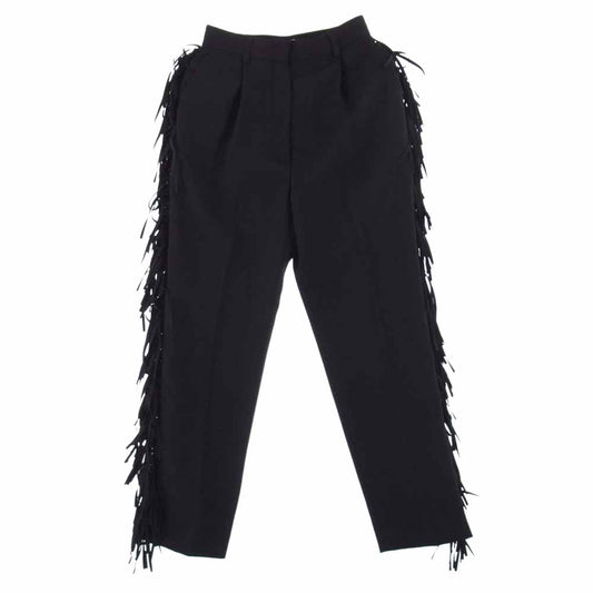 クラネ 12110-7002 FRINGE TAPERED PANTS フリンジ テーパード パンツ ブラック系  0 【新古品】【未使用】【中古】