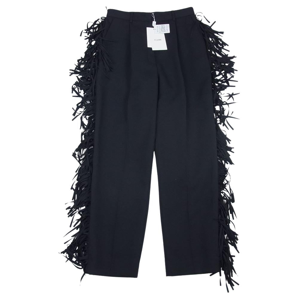 クラネ 12110-7002 FRINGE TAPERED PANTS フリンジ テーパード パンツ ブラック系 1【新古品】【未使用】【中古】