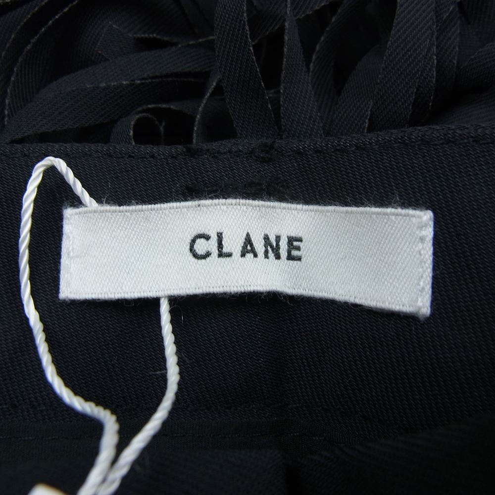 クラネ 12110-7002 FRINGE TAPERED PANTS フリンジ テーパード パンツ ブラック系 1【新古品】【未使用】【中古】