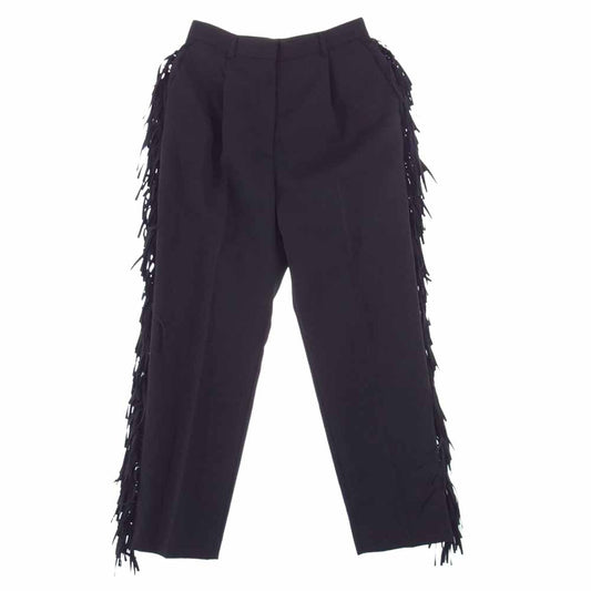 クラネ 12110-7002 FRINGE TAPERED PANTS フリンジ テーパード パンツ ブラック系 2【新古品】【未使用】【中古】