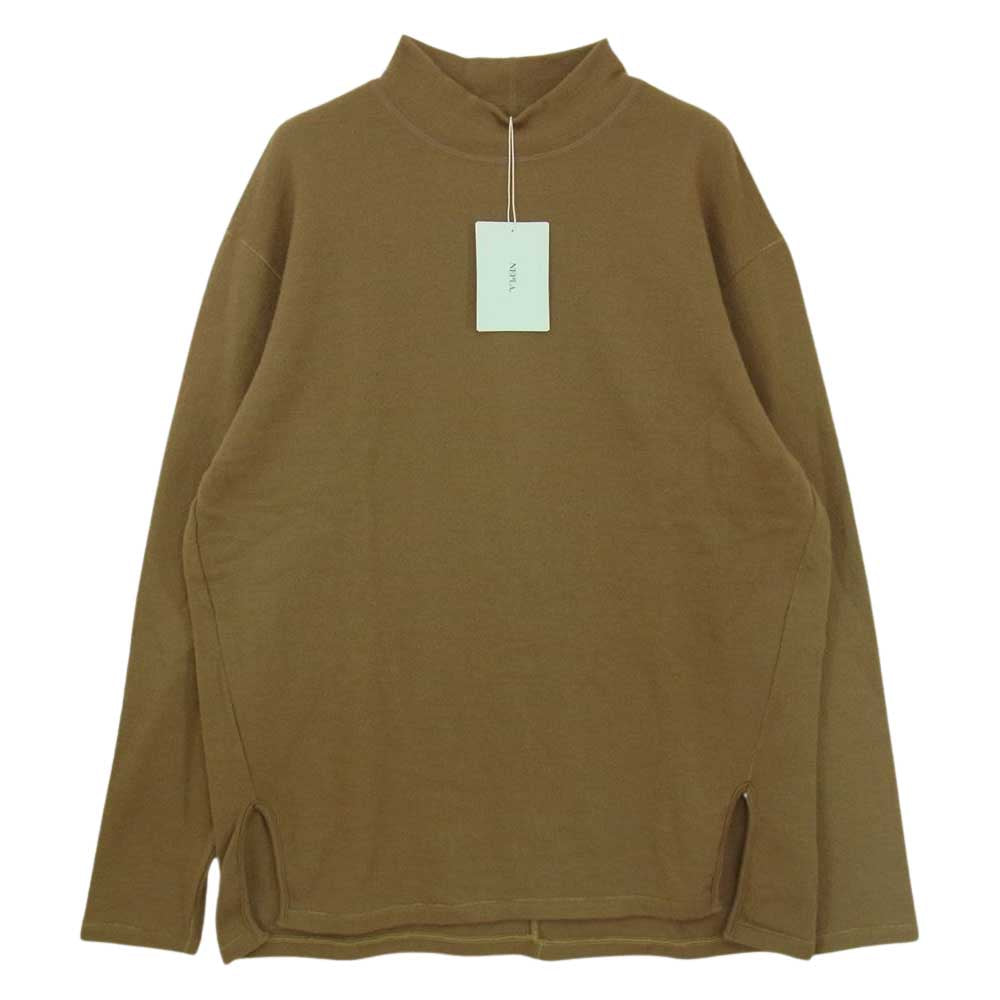ネプラ WOOL JERSEY HI NECK PO ウール ジャージー ハイネック プルオーバー BOTANIVCAL PRODUCT ベージュ ブラウン系 2【極上美品】【中古】