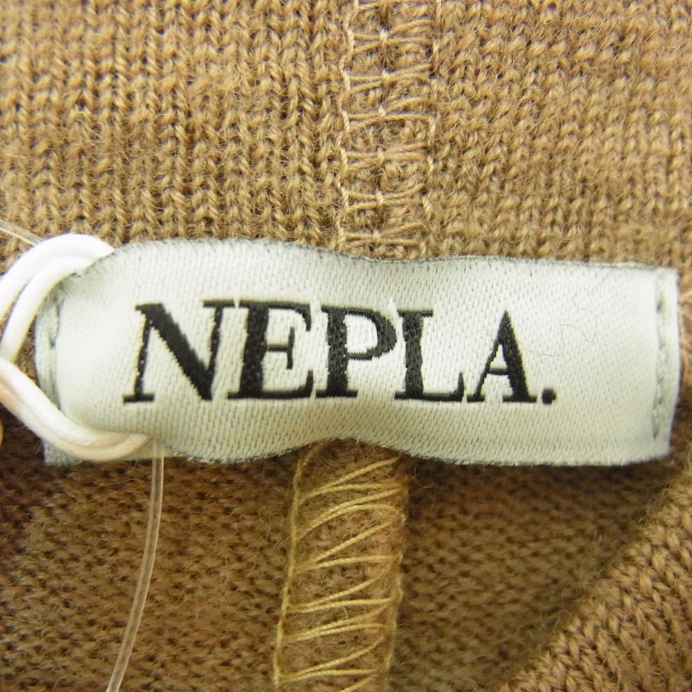 ネプラ WOOL JERSEY HI NECK PO ウール ジャージー ハイネック プルオーバー BOTANIVCAL PRODUCT ベージュ ブラウン系 1【極上美品】【中古】