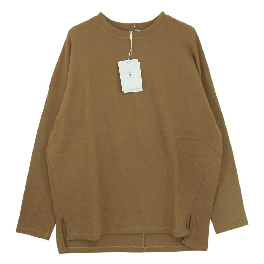 ネプラ WOOL JERSEY CREW PO ウール ジャージー クルーネック プルオーバー BOTANIVCAL PRODUCT ベージュ ブラウン系 2【極上美品】【中古】