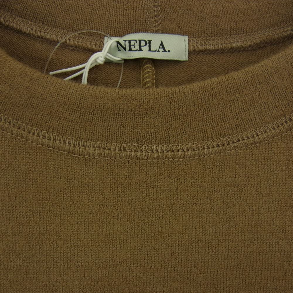 ネプラ WOOL JERSEY CREW PO ウール ジャージー クルーネック プルオーバー BOTANIVCAL PRODUCT ベージュ ブラウン系 3【極上美品】【中古】