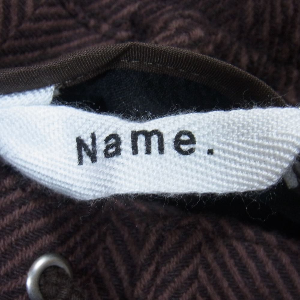 ネーム 2021AW NMPT-21AW-004 HERRINGBONE KNITLIKE PANTS ヘリンボーン ソフト ニット ツイード ストレート パンツ ブラウン ブラウン系 00【新古品】【未使用】【中古】