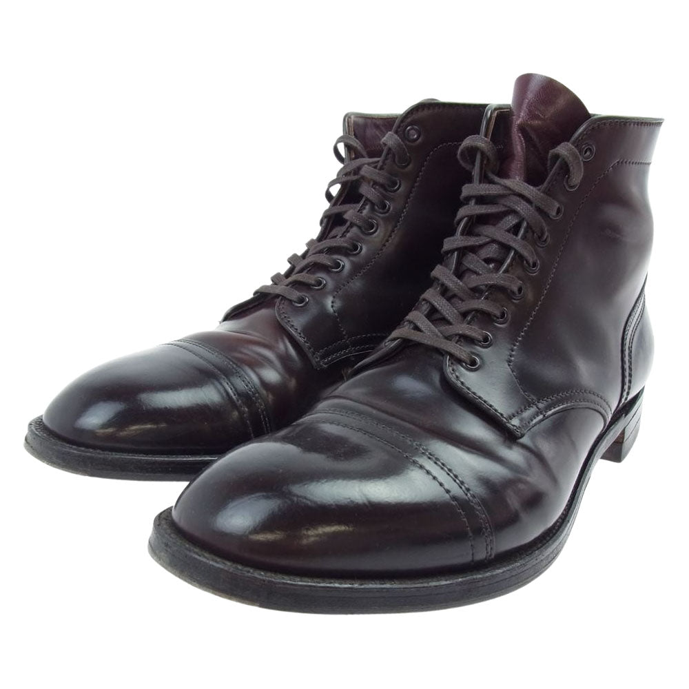 ALDEN オールデン 1128 コードバン レザー ストレートチップ レースアップ ブーツ ダークブラウン系 9 1/2【中古】
