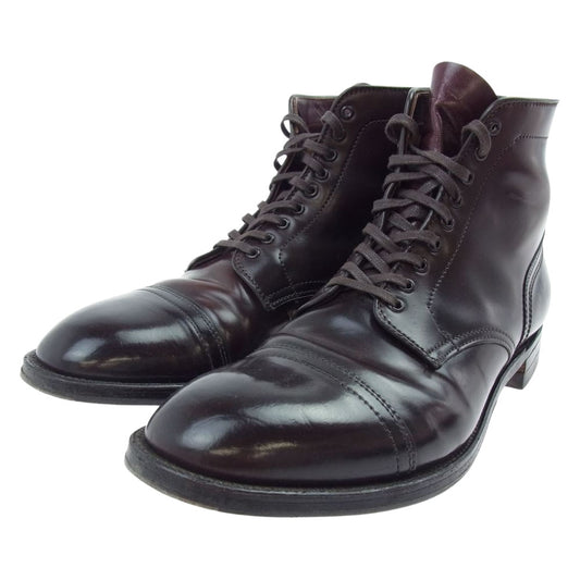 ALDEN オールデン 1128 コードバン レザー ストレートチップ レースアップ ブーツ ダークブラウン系 9 1/2【中古】