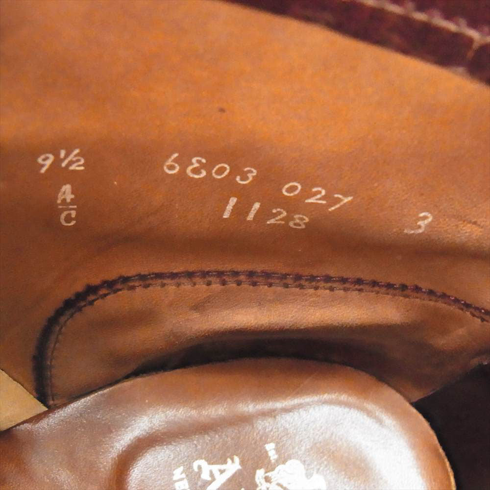 ALDEN オールデン 1128 コードバン レザー ストレートチップ レースアップ ブーツ ダークブラウン系 9 1/2【中古】