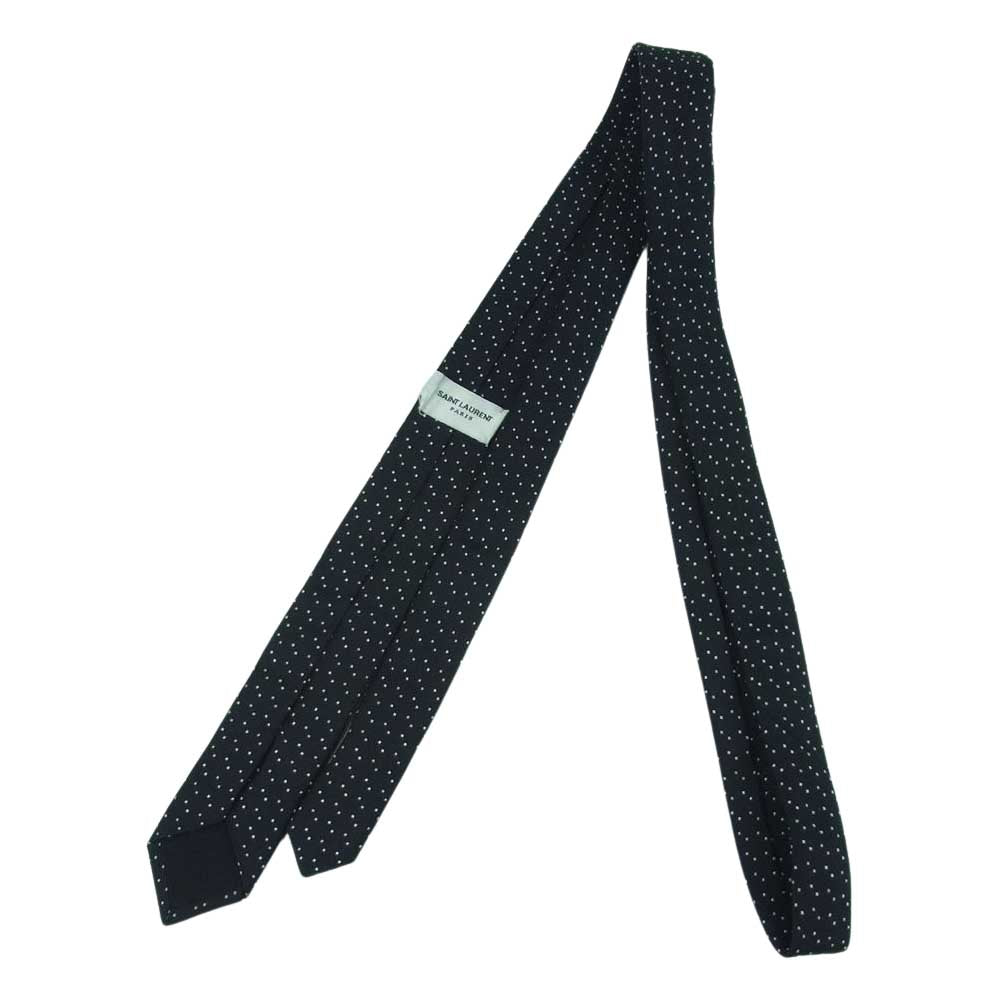 SAINT LAURENT サンローラン ドット ナロータイ ネクタイ ブラック系 ホワイト系【中古】