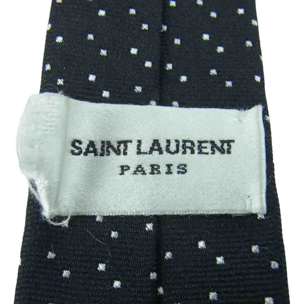 SAINT LAURENT サンローラン ドット ナロータイ ネクタイ ブラック系 ホワイト系【中古】