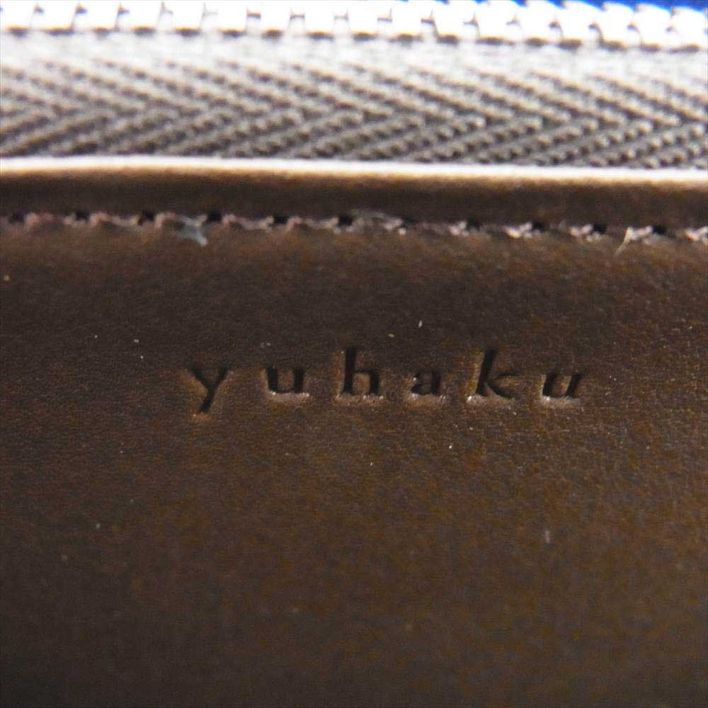 ユハク YFC114 コードバン ラウンドファスナー ウォレット 長財布 ネイビー系【新古品】【未使用】【中古】