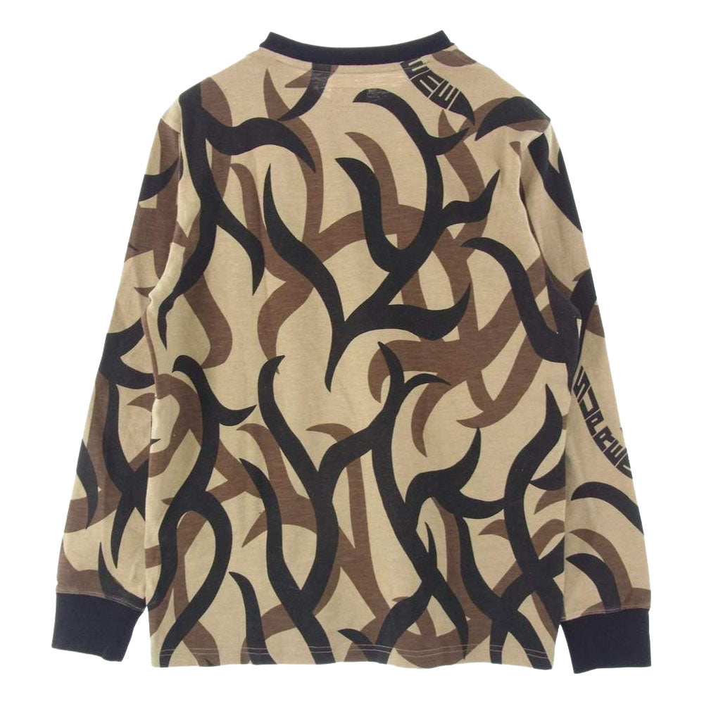 Supreme シュプリーム 19AW Supreme L/S Pocket TEE Tribal Camo ロングスリーブ ポケット Tシャツ カットソー 長袖 トライバルカモ カーキ系 S【中古】