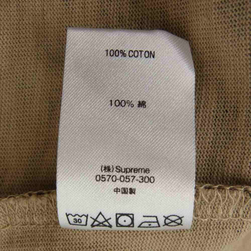Supreme シュプリーム 19AW Supreme L/S Pocket TEE Tribal Camo ロングスリーブ ポケット Tシャツ カットソー 長袖 トライバルカモ カーキ系 S【中古】