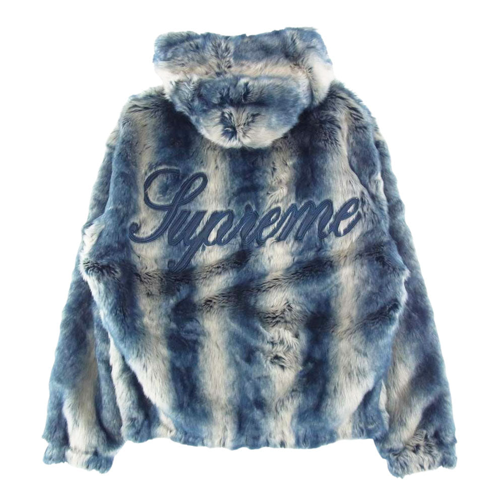 Supreme シュプリーム 20AW Faux Fur Reversible Hooded Jacket フェイク ファー リバーシブル フーデッド ジャケット インディゴブルー系 S【中古】