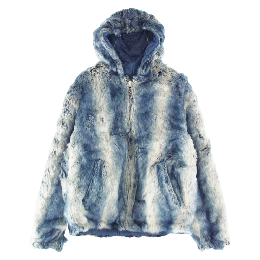 Supreme シュプリーム 20AW Faux Fur Reversible Hooded Jacket フェイク ファー リバーシブル フーデッド ジャケット インディゴブルー系 S【中古】