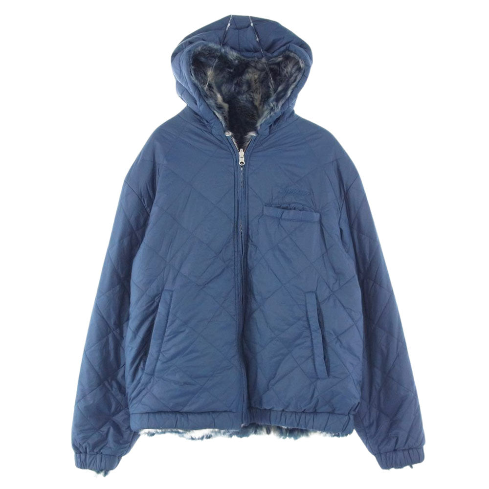 Supreme シュプリーム 20AW Faux Fur Reversible Hooded Jacket フェイク ファー リバーシブル フーデッド ジャケット インディゴブルー系 S【中古】