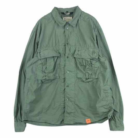 アスペジ コットン ミリタリー 長袖 シャツ ルーマニア製 カーキ系 S【中古】