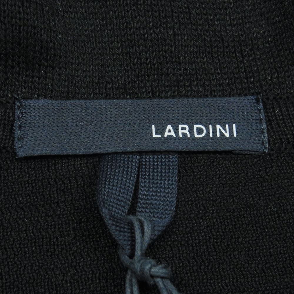 LARDINI ラルディーニ EM58011 2B ブートニエール コットン ニット ジャケット イタリア製 ブラック系 S【新古品】【未使用】【中古】