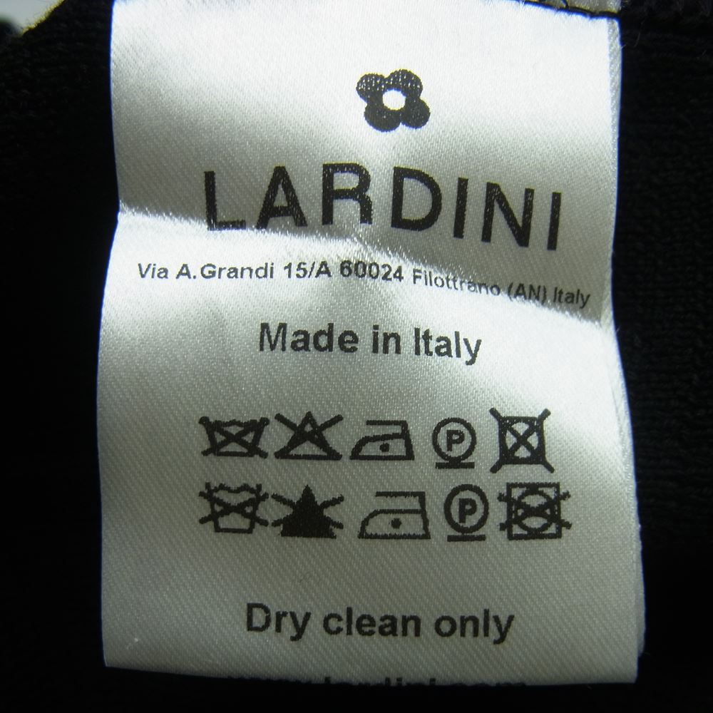 LARDINI ラルディーニ EM58011 2B ブートニエール コットン ニット ジャケット イタリア製 ブラック系 S【新古品】【未使用】【中古】
