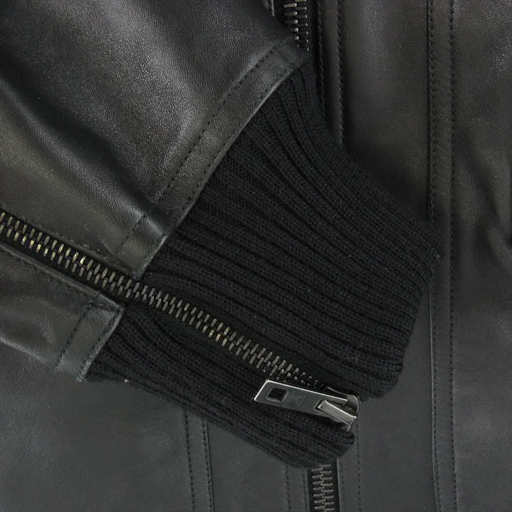 LOUIS VUITTON ルイ・ヴィトン フランス製 カーフレザー ブルゾン ジャケット ブラック系 48【中古】