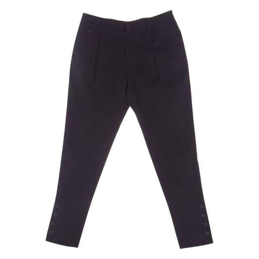 DOLCE&GABBANA ドルチェアンドガッバーナ 裾ボタン タックパンツ テーパードパンツ ブラック系 48【中古】