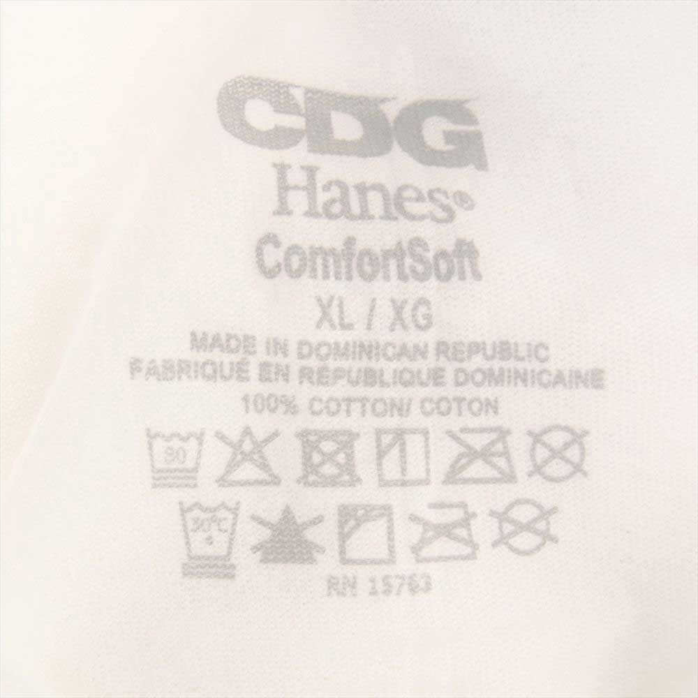 COMME des GARCONS コムデギャルソン x Hanes ヘインズ 3 TAGLESS T-SHIRTS Tシャツ 3枚セット ホワイト系 XL【極上美品】【中古】
