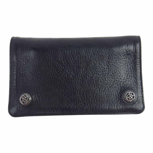 CHROME HEARTS クロムハーツ（原本無） 1ZIP ケルティックボタン １ジップ ウォレット ブラック系【中古】