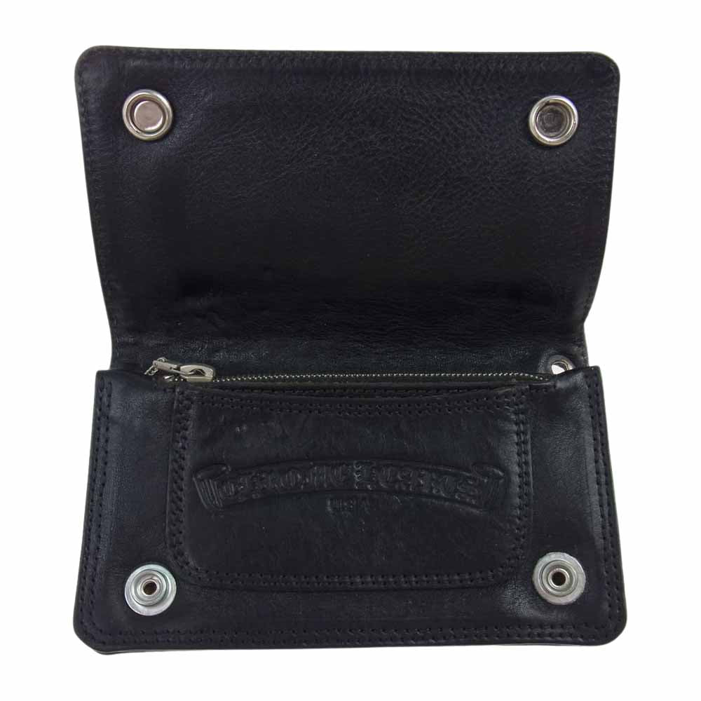 CHROME HEARTS クロムハーツ（原本無） 1ZIP ケルティックボタン １ジップ ウォレット ブラック系【中古】