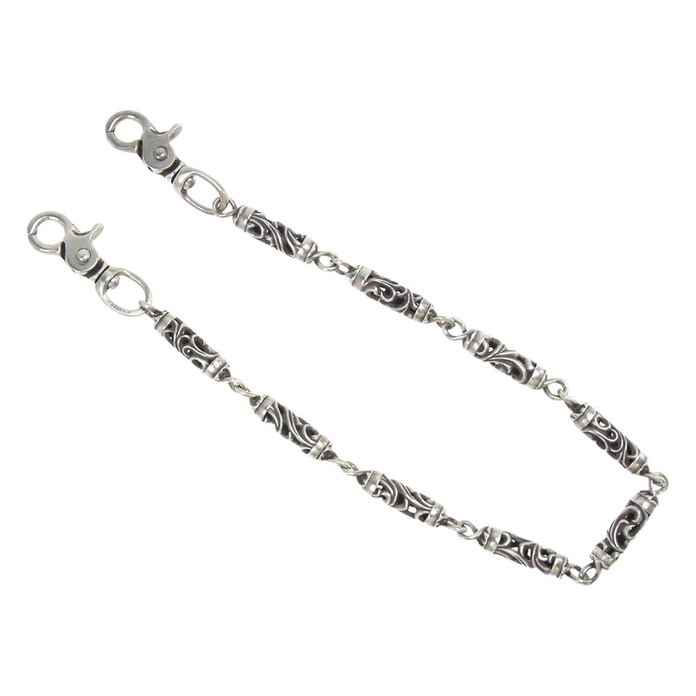 CHROME HEARTS クロムハーツ（原本無） 9LINK ROLLER LONG-T 2クリップ ロングローラー ウォレットチェーン シルバー系【中古】