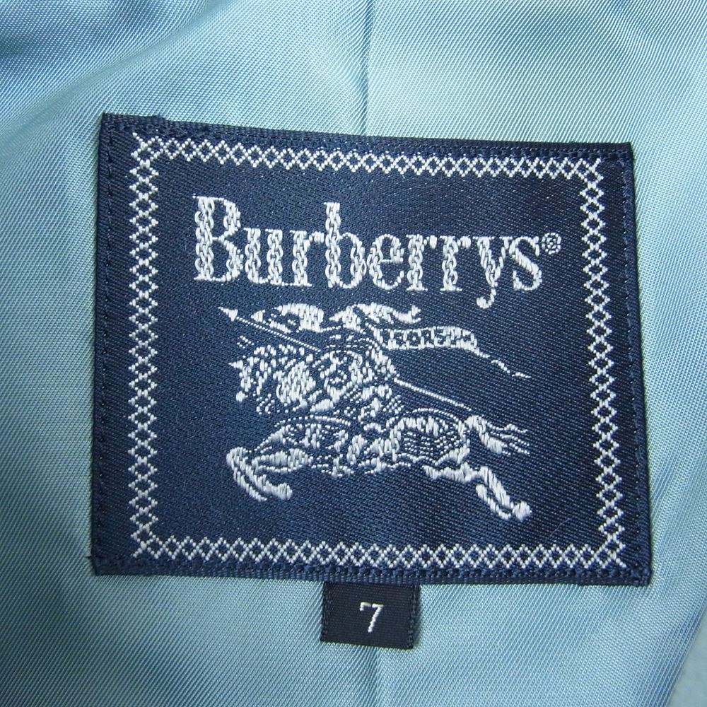 BURBERRY バーバリー C-TK83 burberrys バーバリーズ 比翼 アンゴラ ウール Aライン ステンカラーコート グリーン系 7【中古】