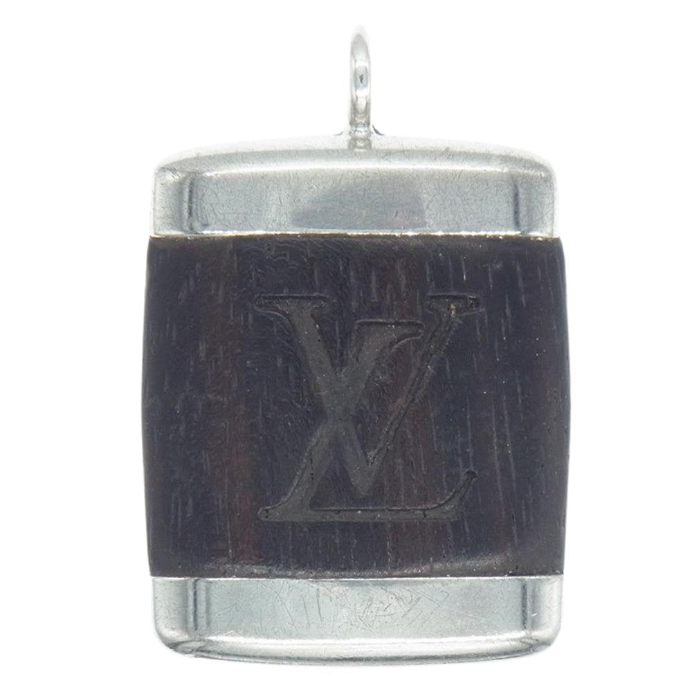 LOUIS VUITTON ルイ・ヴィトン M65372 パンダンティフ ボワ 木製 ウッド ペンダント メンズ レディース　 ダークブラウン系 シルバー系【中古】