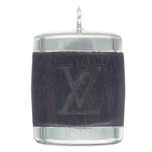 LOUIS VUITTON ルイ・ヴィトン M65372 パンダンティフ ボワ 木製 ウッド ペンダント メンズ レディース　 ダークブラウン系 シルバー系【中古】