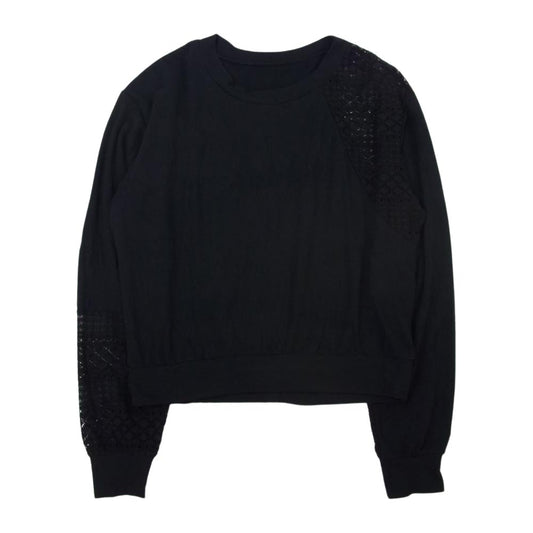 Y's Yohji Yamamoto ワイズ ヨウジヤマモト YX-T20-665 レース切替 アシンメトリー カットソー ブラック系 2【中古】