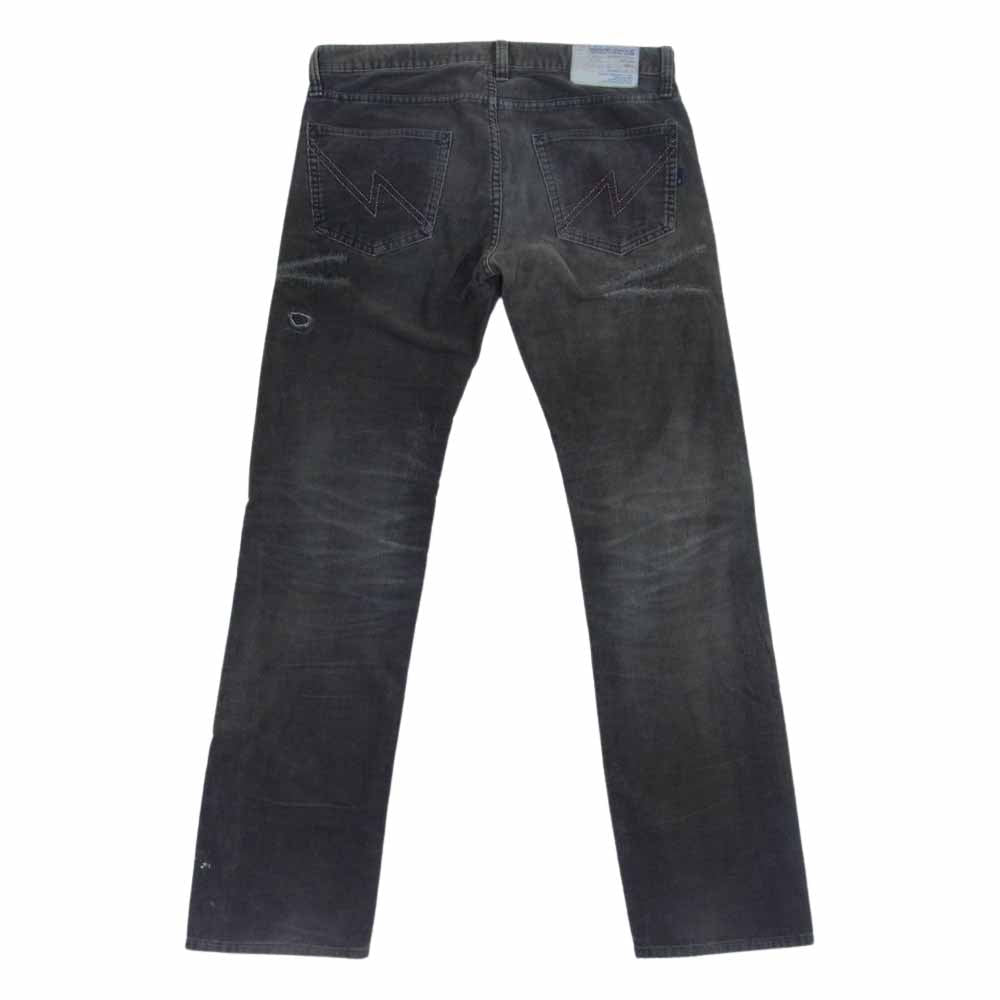 NEIGHBORHOOD ネイバーフッド 06EX NARROW STRAIGHT ダメージ加工 コーデュロイ パンツ ボトムス ボタンフライ グレー系 M【中古】