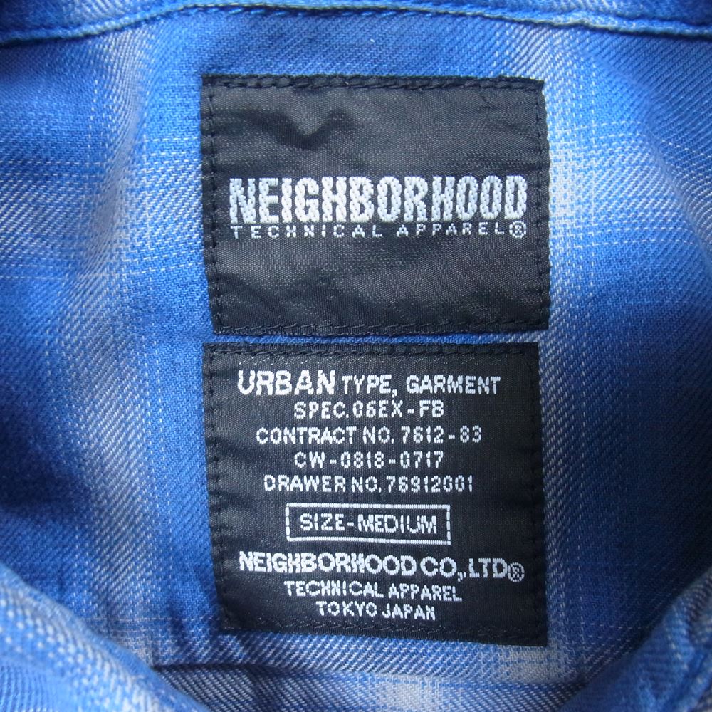 NEIGHBORHOOD ネイバーフッド ARNH-SH-02 オンブレ チェック ワーク シャツ ブルー系 M【中古】