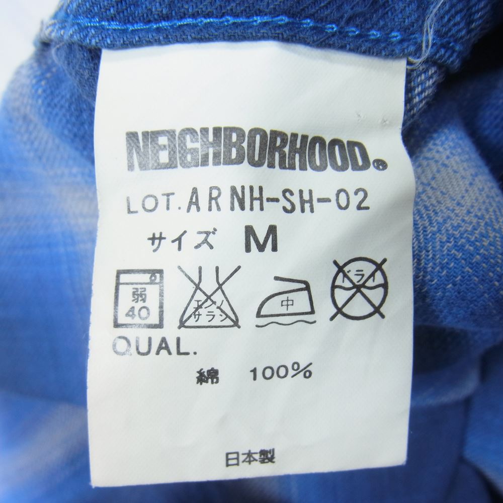 NEIGHBORHOOD ネイバーフッド ARNH-SH-02 オンブレ チェック ワーク シャツ ブルー系 M【中古】