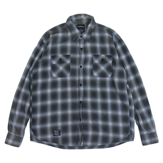 NEIGHBORHOOD ネイバーフッド ARNH-SH-02 オンブレ チェック ワーク シャツ グレー系 M【中古】
