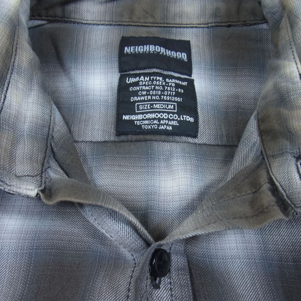 NEIGHBORHOOD ネイバーフッド ARNH-SH-02 オンブレ チェック ワーク シャツ グレー系 M【中古】